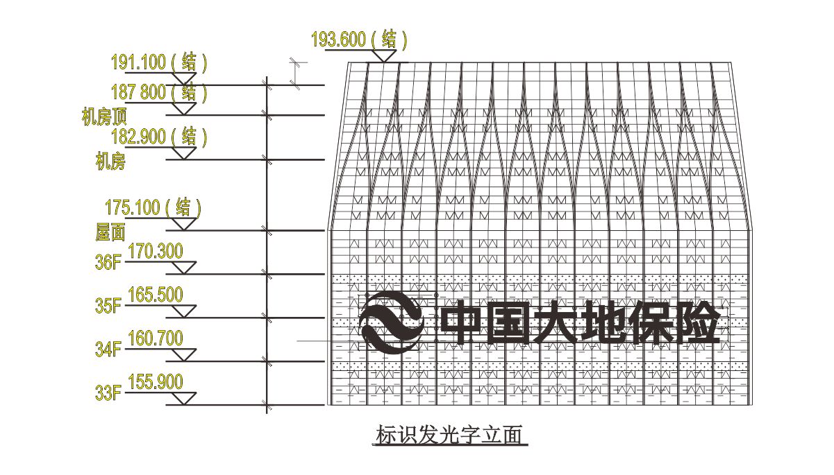 南寧中國大地保險(xiǎn)玻璃幕墻發(fā)光字工程案例