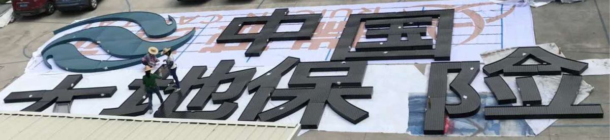 南寧中國大地保險(xiǎn)玻璃幕墻發(fā)光字工程案例