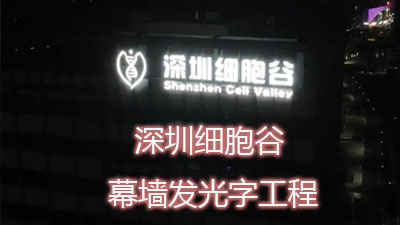深圳細(xì)胞谷幕墻發(fā)光字工程