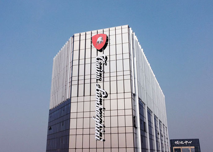 四川成都蘭博基尼國際酒店玻璃幕墻發(fā)光字案例